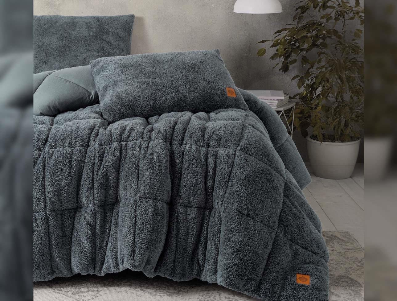 CB ÇİFT KİŞİLİK PELUŞ YORGAN SETİ GRİ 195X215 CM