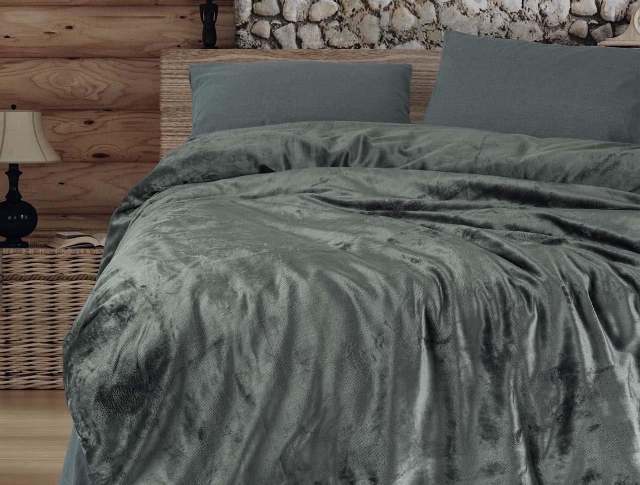 CB NEVR.TAK. VELVET RCY FLOSSY GRİ ÇİFT KİŞİLİK