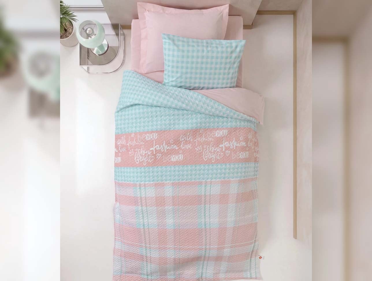 CB TEK KİŞİLİK LASTİKLİ COMPLETE SET LİORA PEMBE