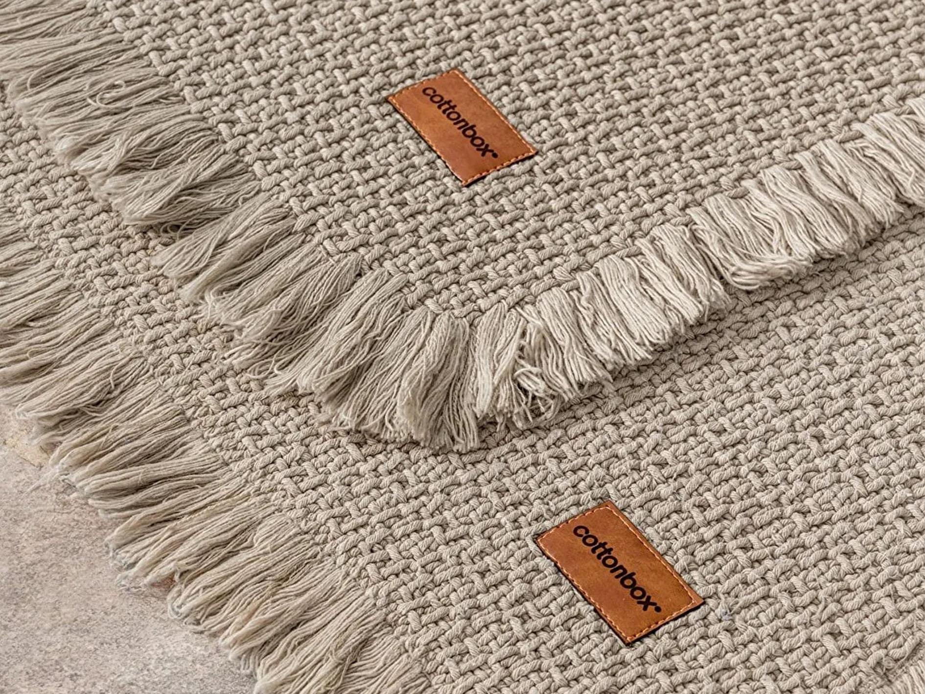 COTTON CB BATH RUG SET BEJ 75X125+60X90