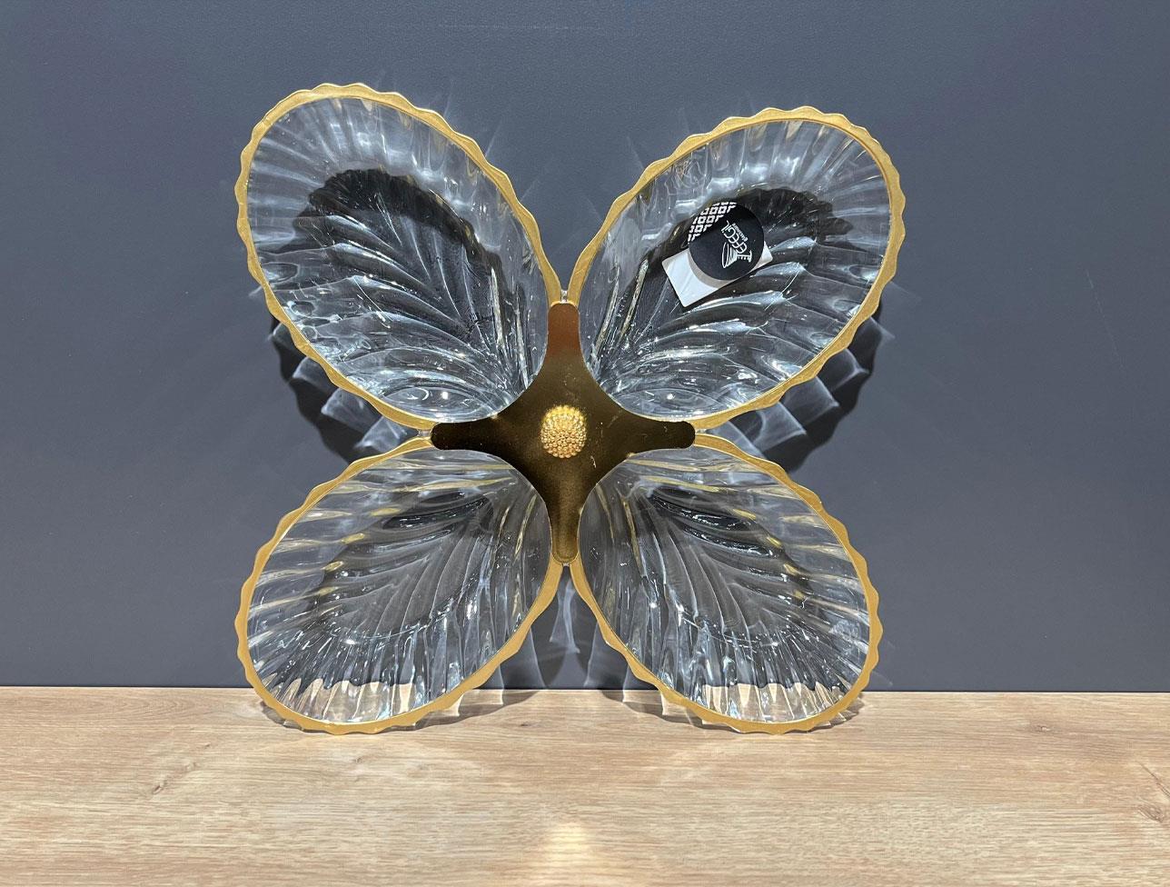 EFEGİL ONDULE GOLD CAM 4 LÜ ÇEREZLİK 32-32-7 CM