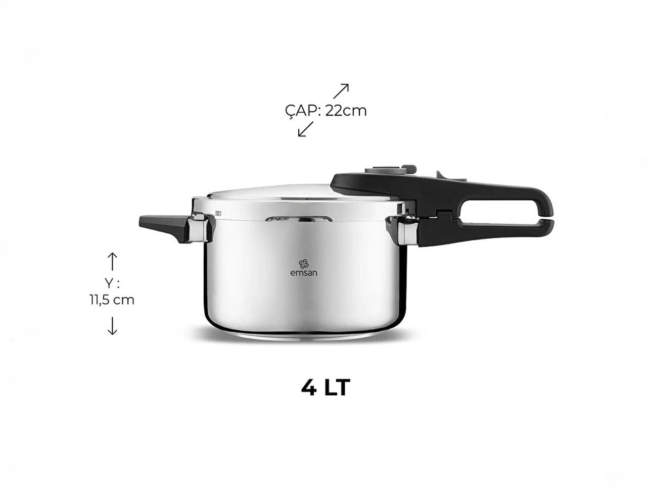 EMSAN FAST COOKER ÇİFT EMN. DÜDÜKLÜ TENCERE 4 LT