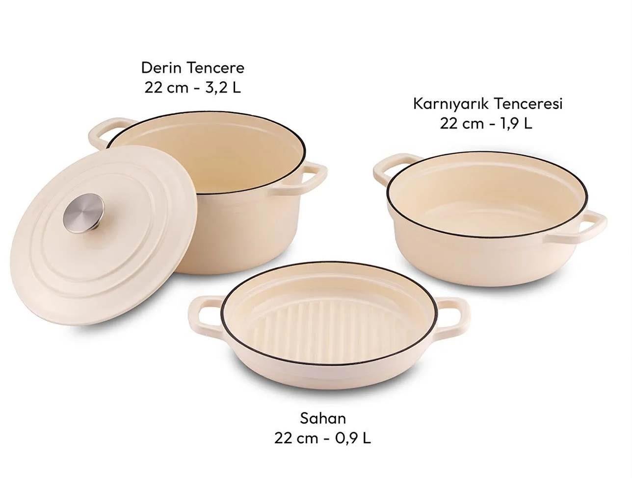 EMSAN FORTİNO CAST DÖKÜM TENCERE CREAM