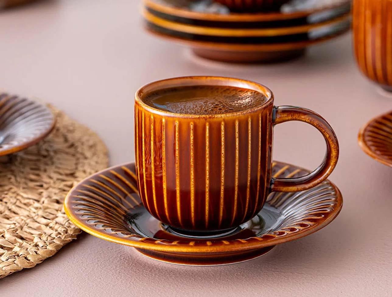 EMSAN İSTANBUL PORSELEN LEV 6 LI K KAHVERENGİ