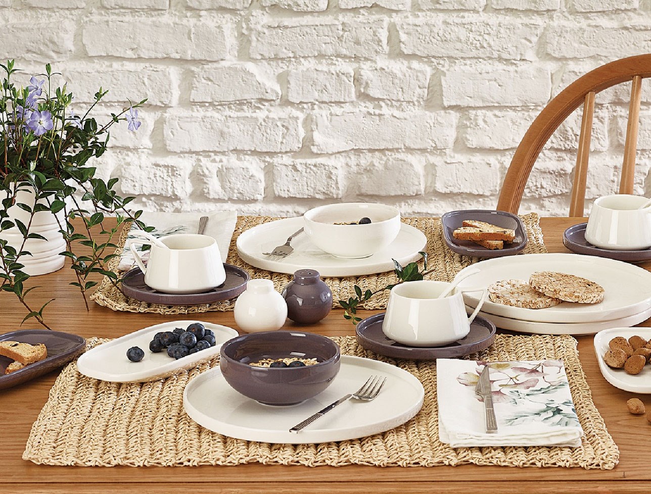 EMSAN KAHVALTI TAKIMI PARLA 32 PARÇA GRİ-BEYAZ