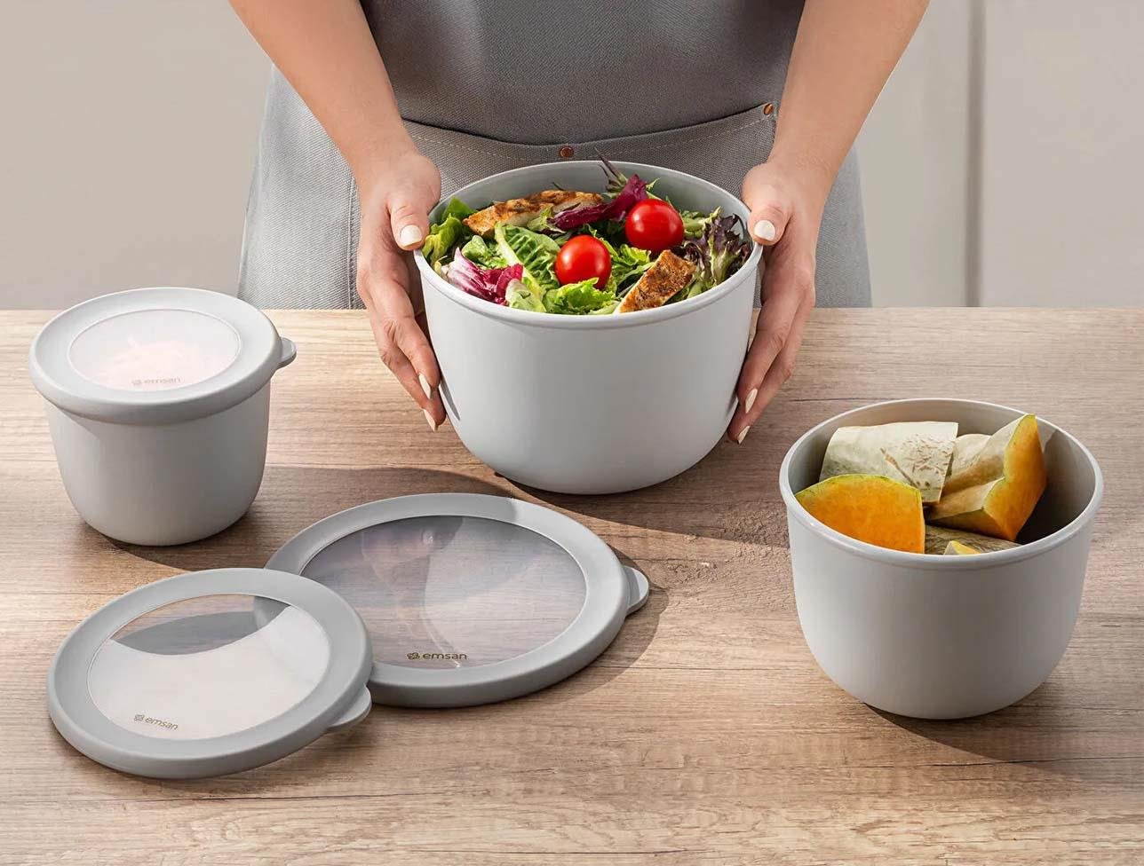 EMSAN LORA 3LÜ SAKLAMA KABI GRİ