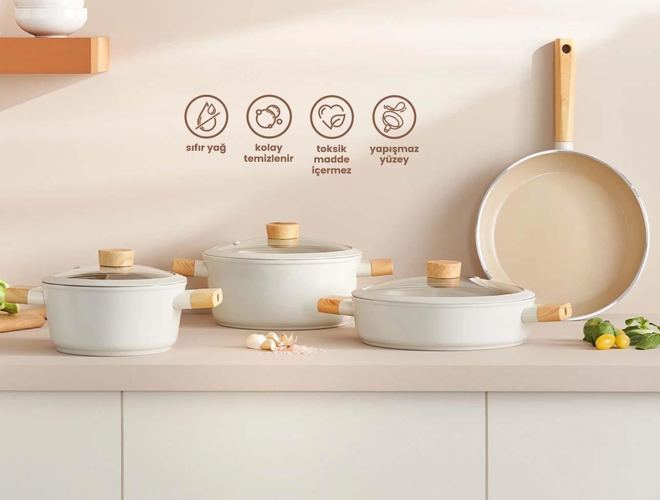 EMSAN SWISS CRYSTAL 7 PARÇA TENCERE SETİ