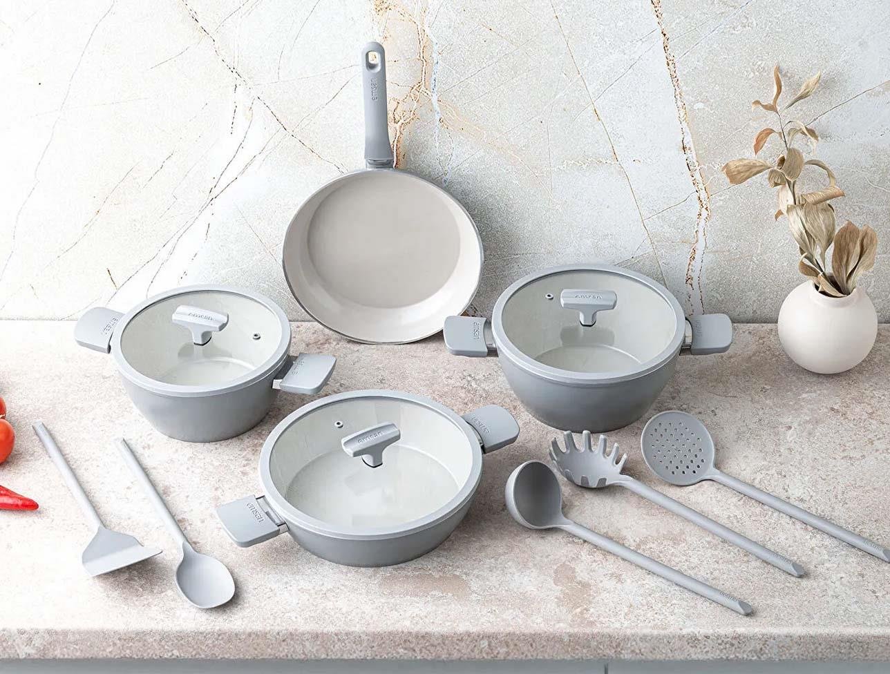 EMSAN SWİSS RS 7 PARÇA TENCERE SETİ GRİ
