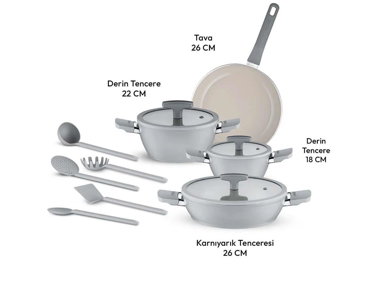 EMSAN SWİSS RS 7 PARÇA TENCERE SETİ GRİ