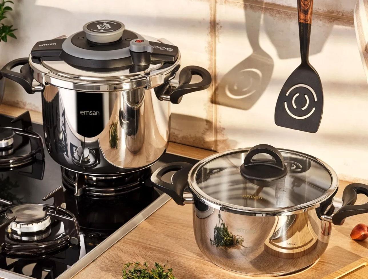 EMSAN VERA 4+6 LT SİYAH DÜDÜKLÜ TENCERE