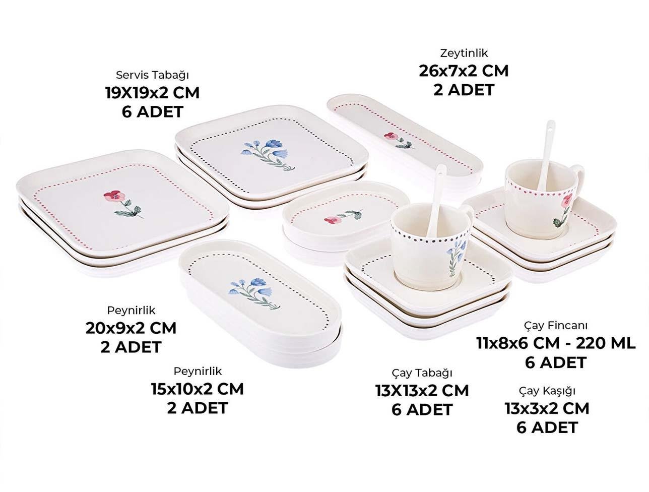 EMSAN VİOLA PORSELEN 30 PRÇ MULTİCOLOR