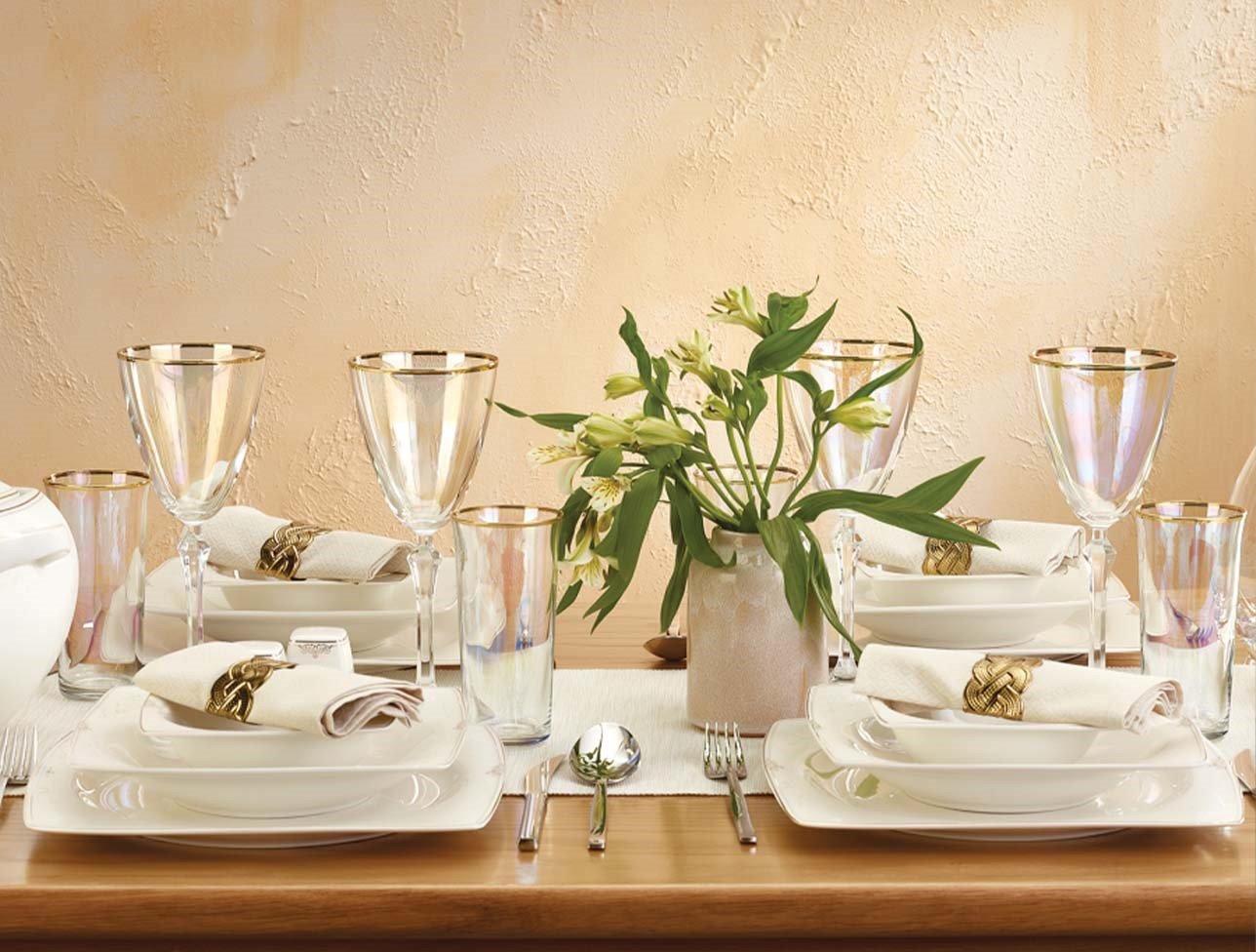 EMSAN YEMEK TAKIMI FINE BONE ESTİVA GOLD 61 PRÇ