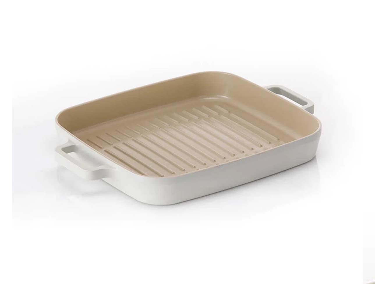 FÍKA DİKDÖRTGEN ALUMİNYUM GRİLL TAVA 28CM BEJ