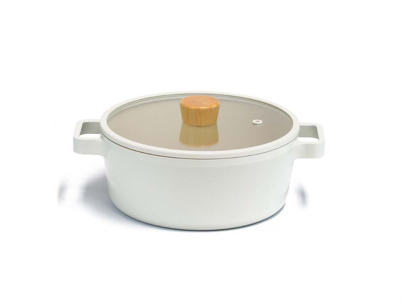 FİKA CAM KAPAKLI ALMNY DÖKÜM TENCERE 22CM BEJ