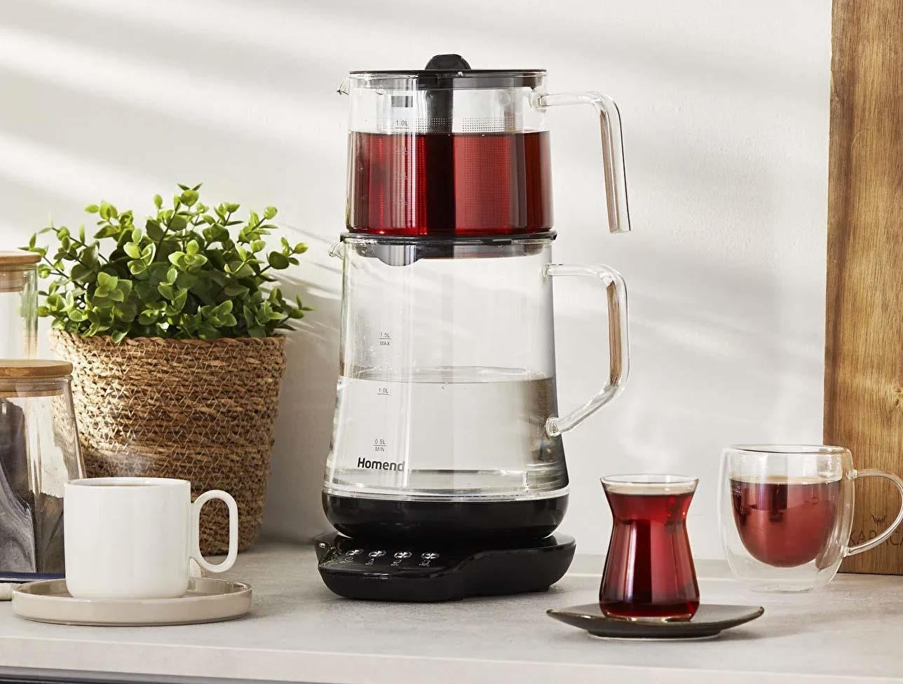 HOMEND ROYALTEA 1746H KONUŞAN CAM ÇAY MAK. SİYAH