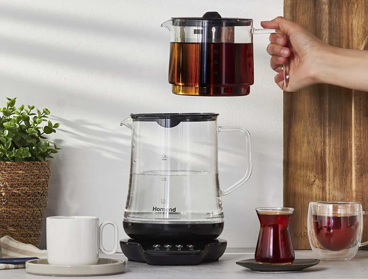 HOMEND ROYALTEA 1746H KONUŞAN CAM ÇAY MAK. SİYAH