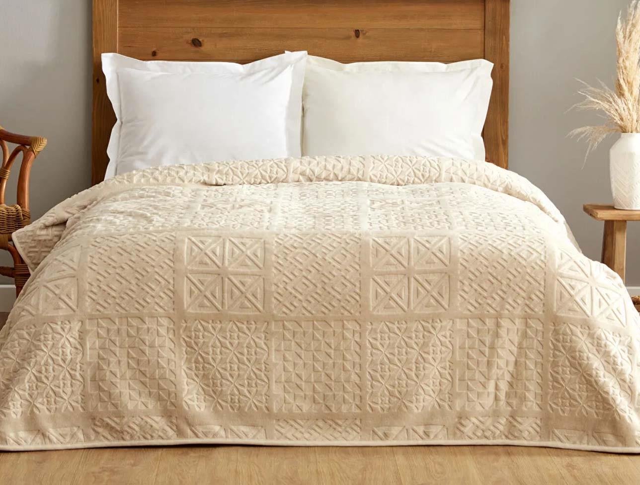 KARACA HOME BLAIR EMBOS BATTAN ÇİFT KİŞİLİK BEJ