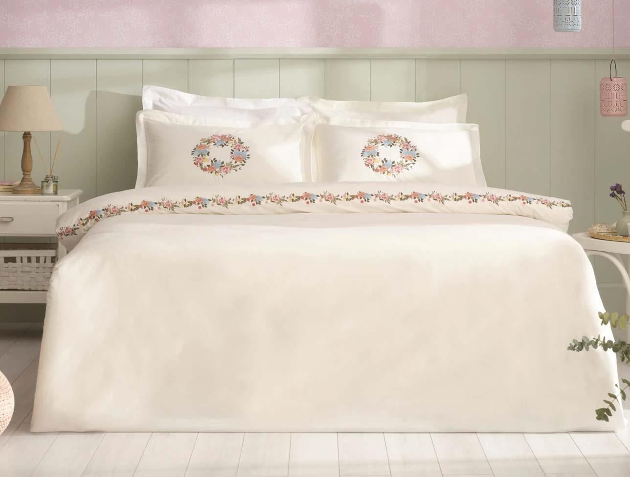 KARACA HOME MERLİN NEVRESİM TAK ÇİFT KİŞİLİK BEYAZ