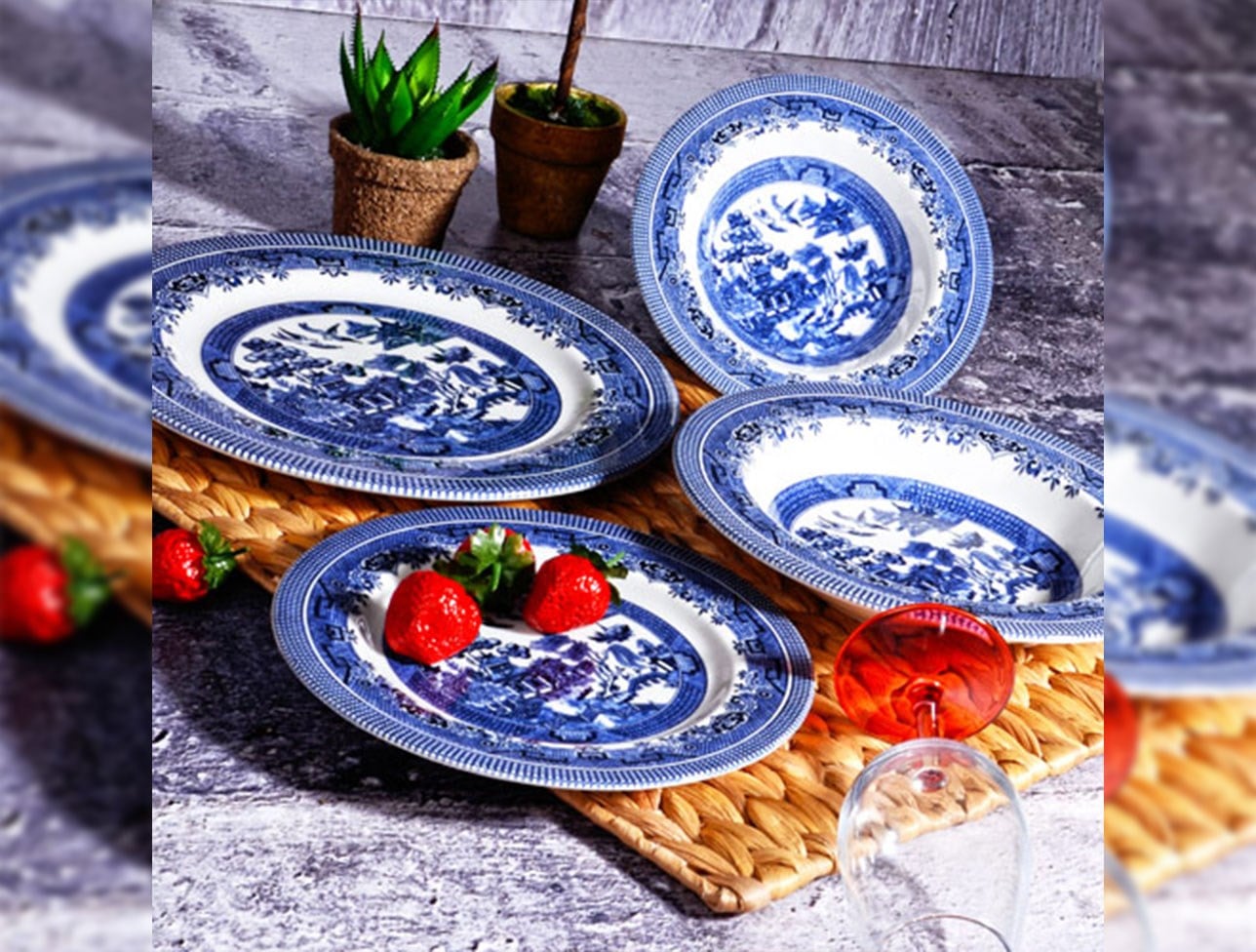 KOSOVA 24 PARÇA YEMEK TAKIMI DARK BLUE CHURCHILL