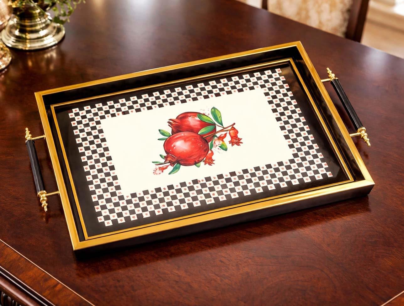 KOSOVA AVR-105 BASKILI DEKOR TEPSİ CAM ERD-0105