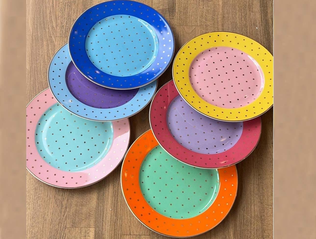 KOSOVA BONE CHİNA 6 Lİ PASTA TABAK PUANT. FNC-28