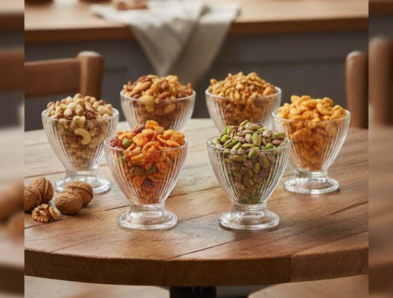 KRD HOME ÇİZGİLİ ÇEREZLİK VE DONDURMA KASESİ 6 LI