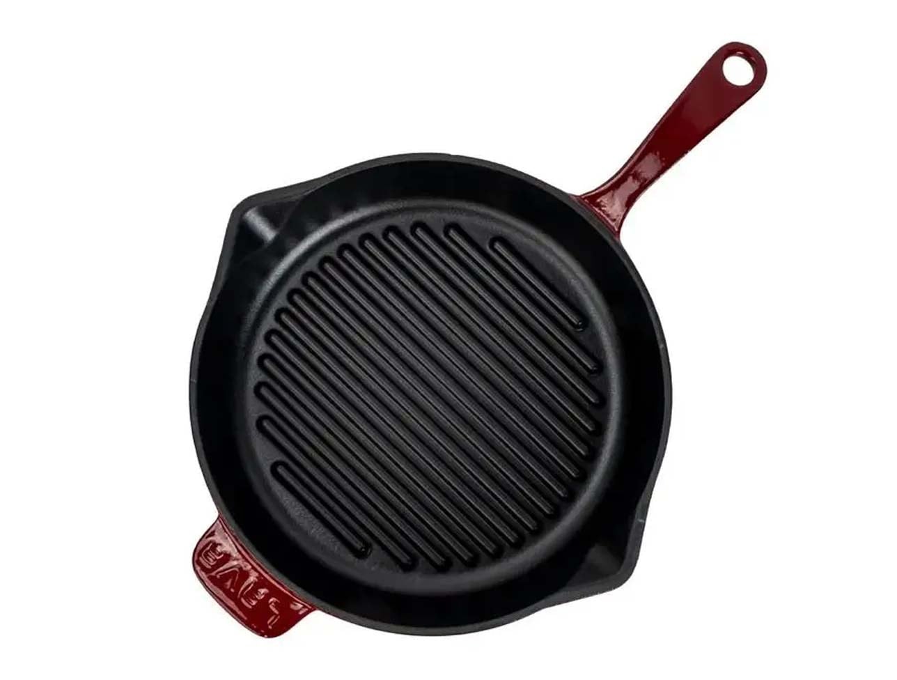 LAVA YUVARLAK SAPLI IZGARA TAVA  28 CM BORDO
