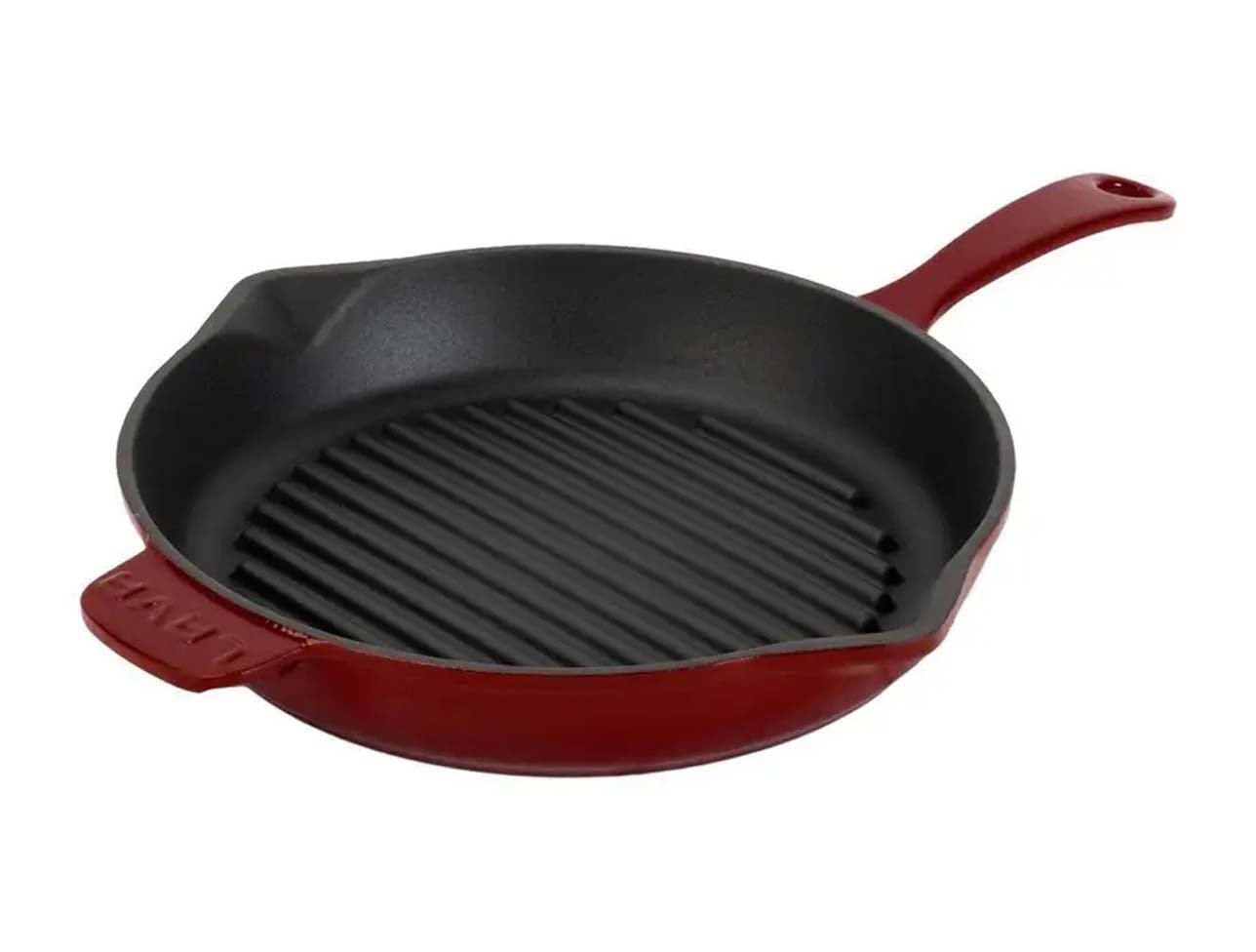 LAVA YUVARLAK SAPLI IZGARA TAVA  28 CM BORDO