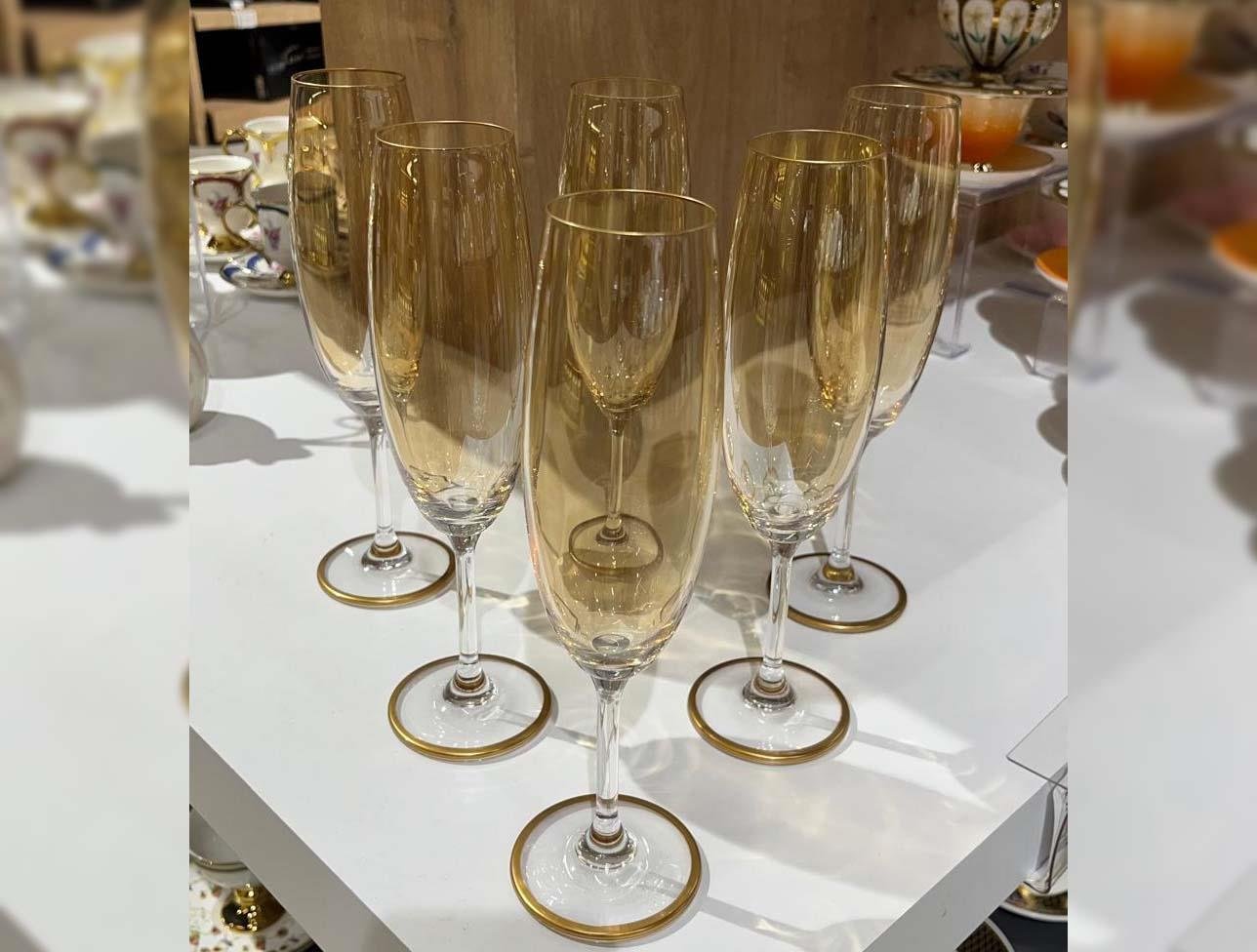 LÜSTER MAT ALTIN BAL KAHVE YANI 6LI BARDAK