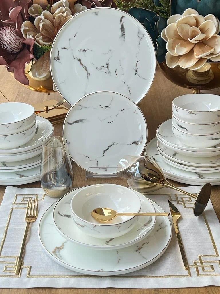 MARBLE GOLD 24 PARÇA 6 KİŞİLİK YEMEK TAK. MS-2412