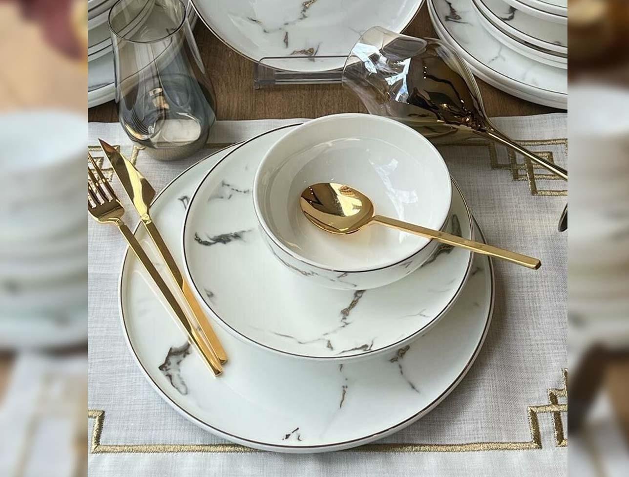 MARBLE GOLD 24 PARÇA 6 KİŞİLİK YEMEK TAK. MS-2412