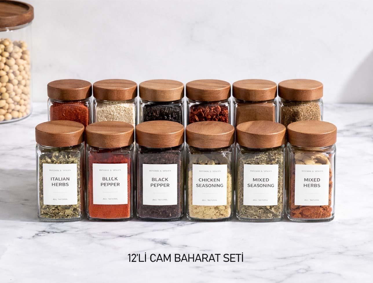 MİEN 12 Lİ AKASYA BAHARATLIK SETİ 7119009