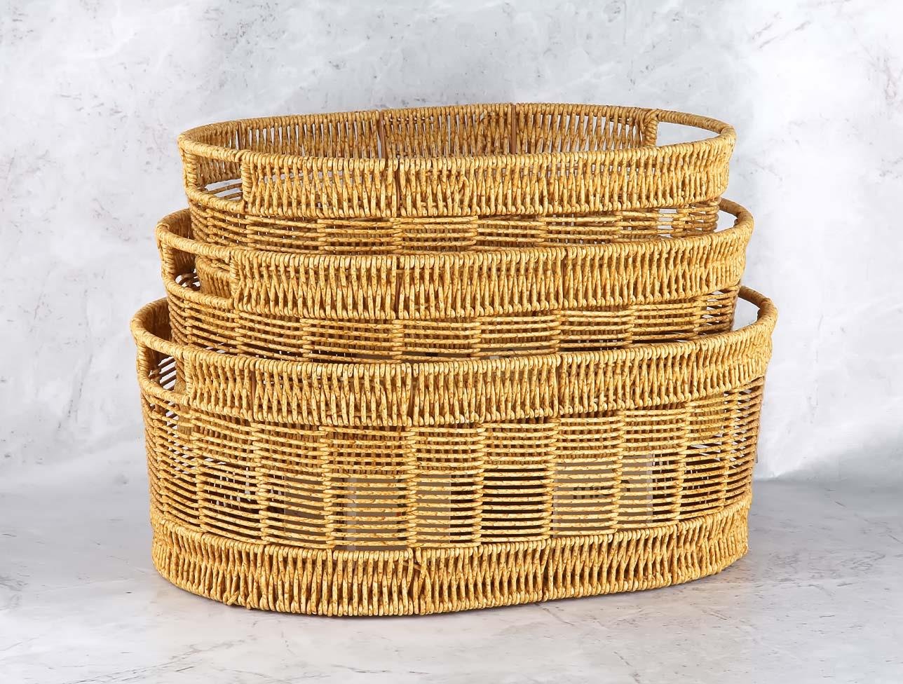 MİEN 3LÜ OVAL RATTAN ORGANİZER BB6066