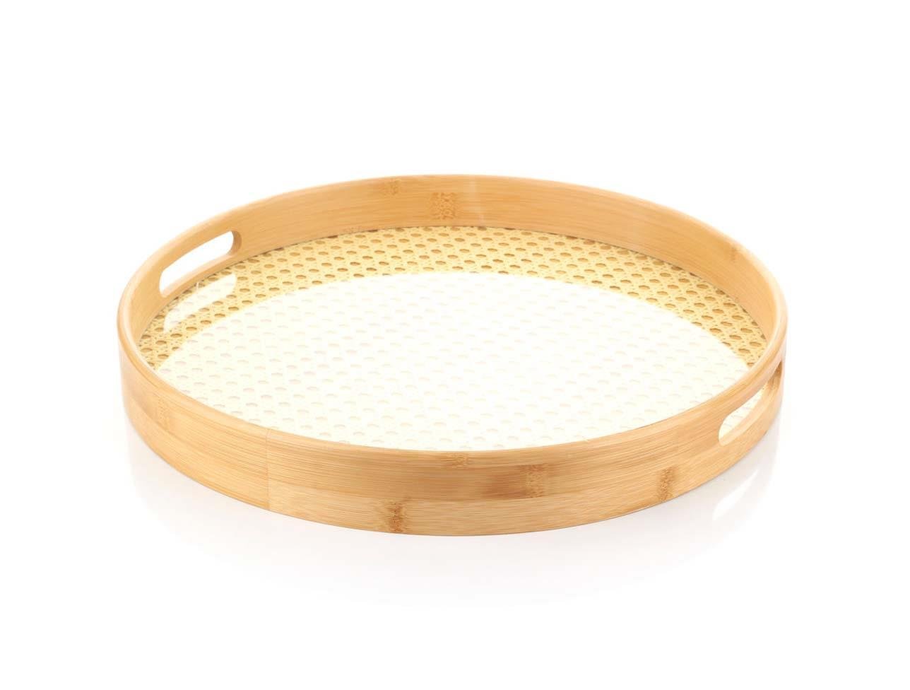 MİEN 40 CM YUVARLAK BAMBU RATTAN TEPSİ 748