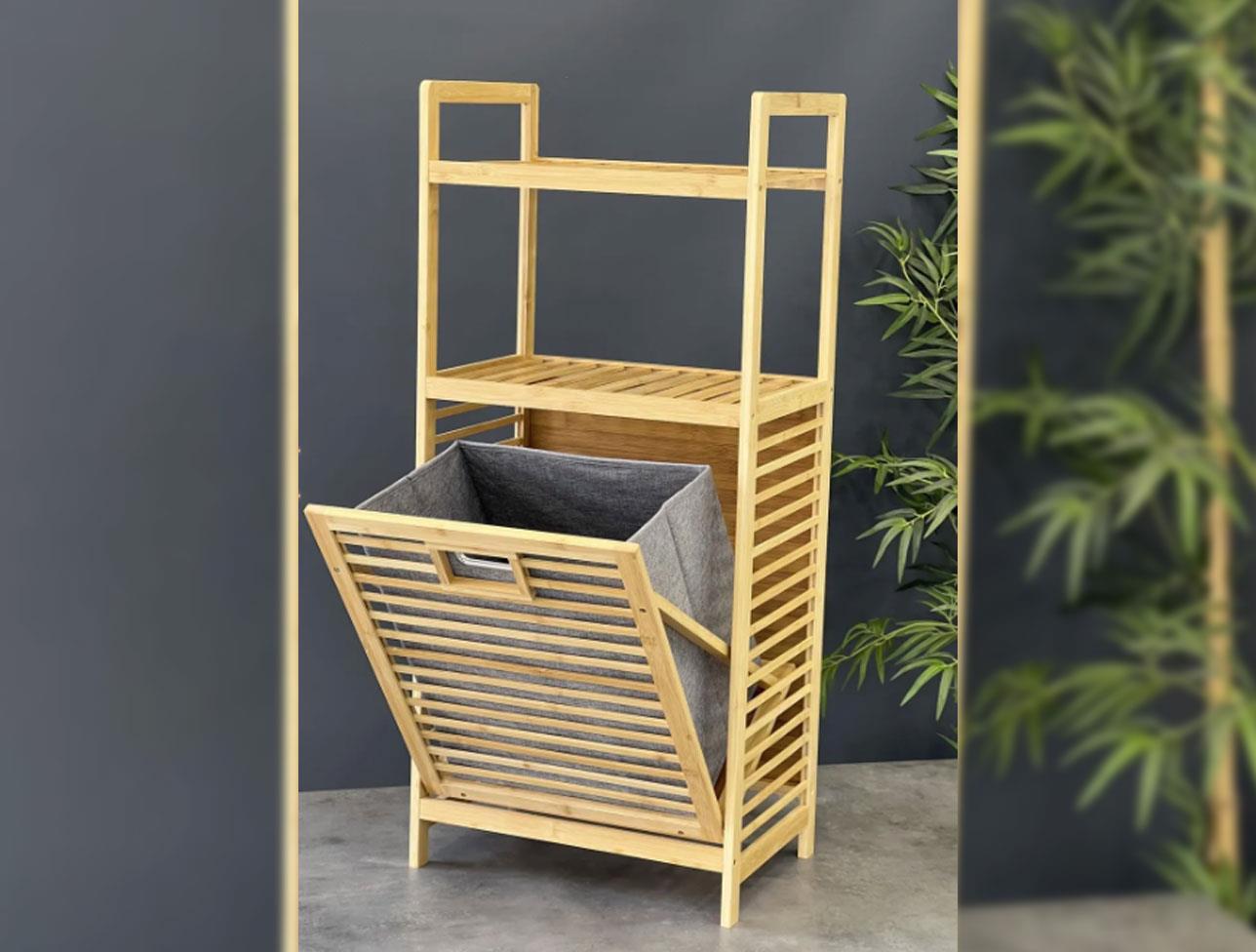 MİEN JW-22190 A/6 BAMBU RAFLI ÇAM SEPETİ 45*30*100