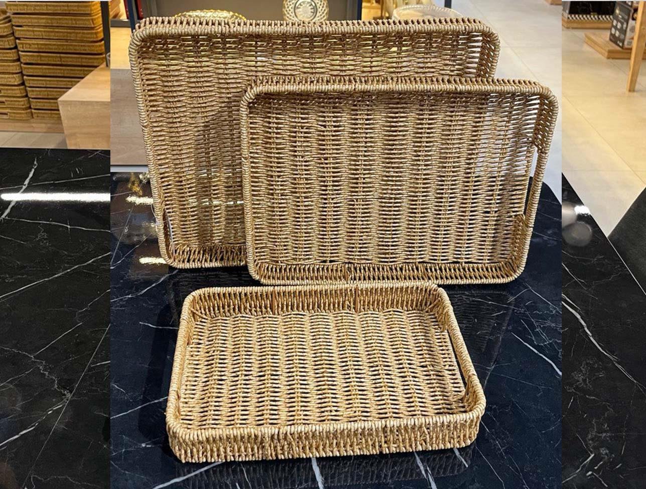 MİEN RATTAN 3 LÜ TEPSİ