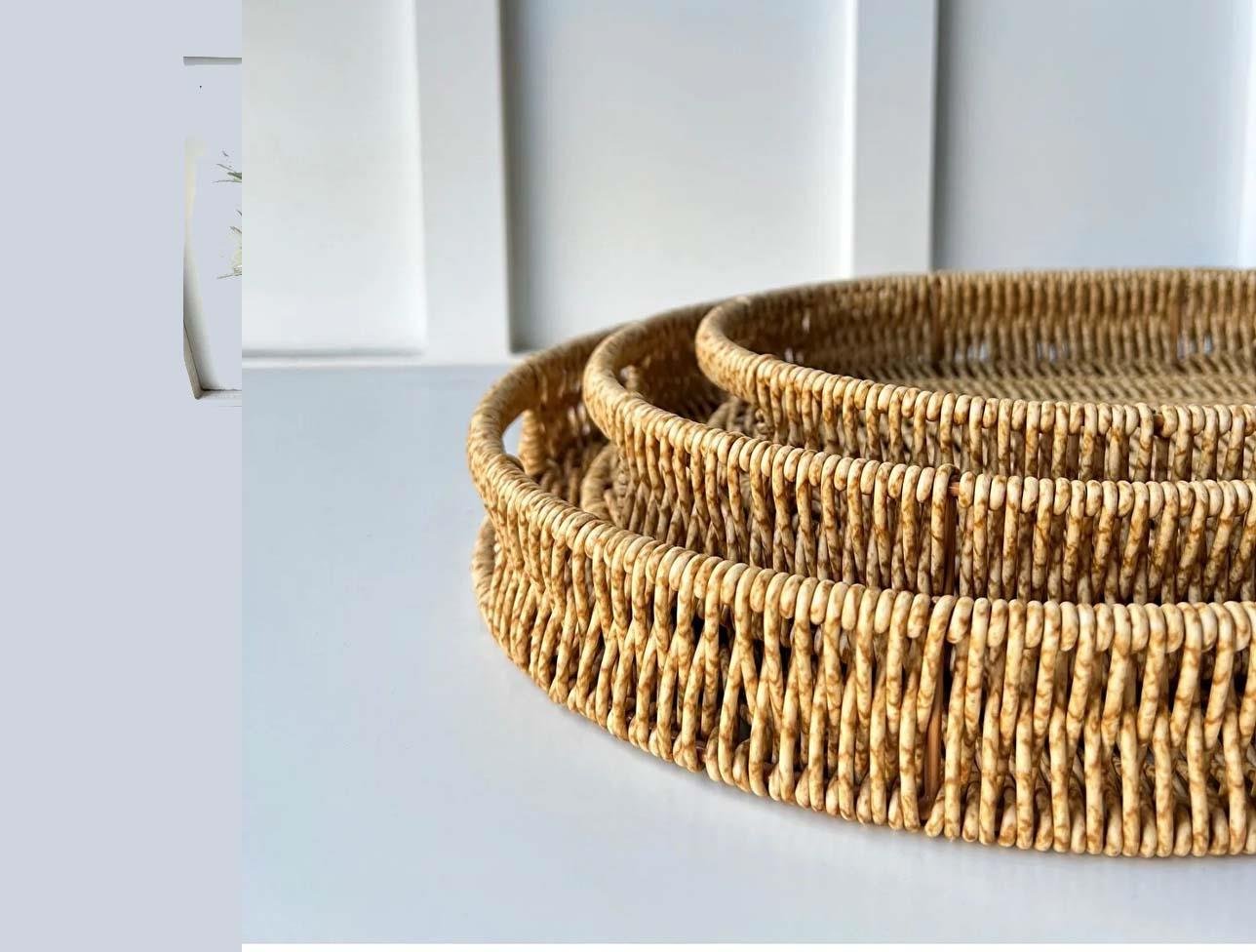 MİEN RATTAN OVAL 3 LÜ TEPSİ