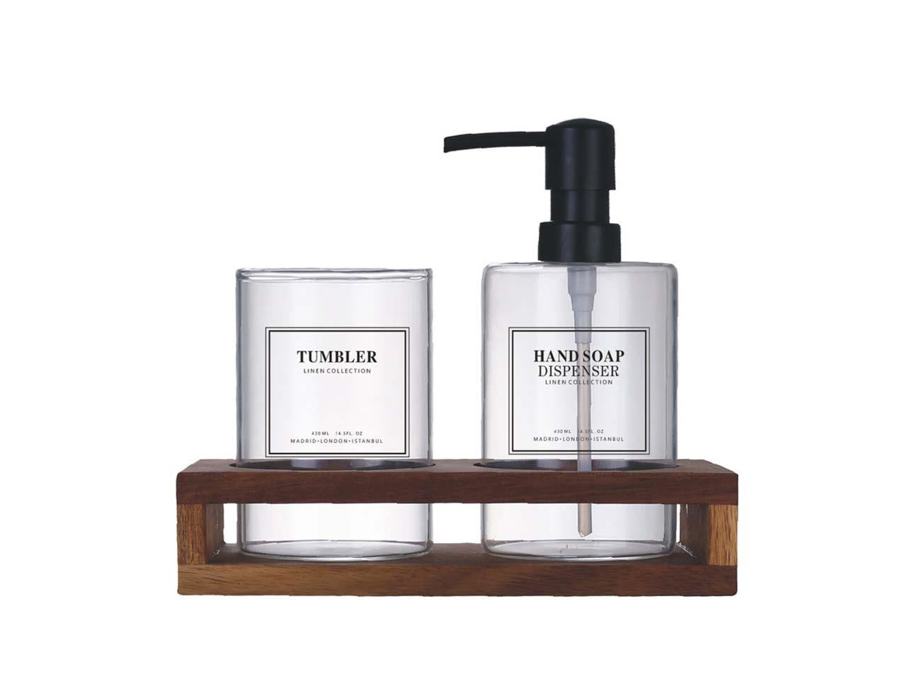 MİEN SARA CAM SIVI SABUNLUK SETİ 1328