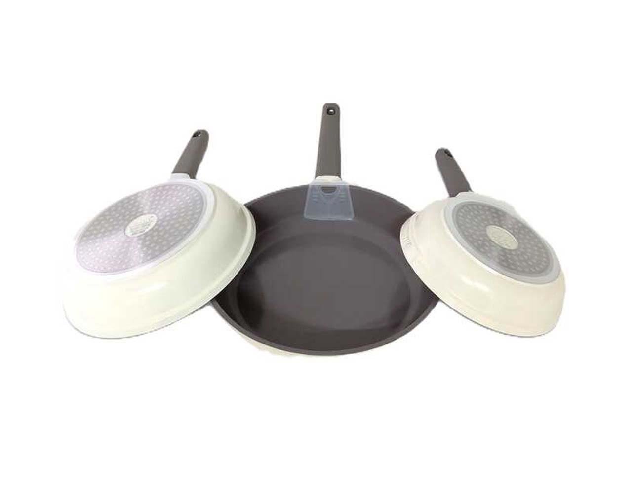 OMS 3 PCS NON STICK CERAMIC KREM SET. 20-24-28 CM