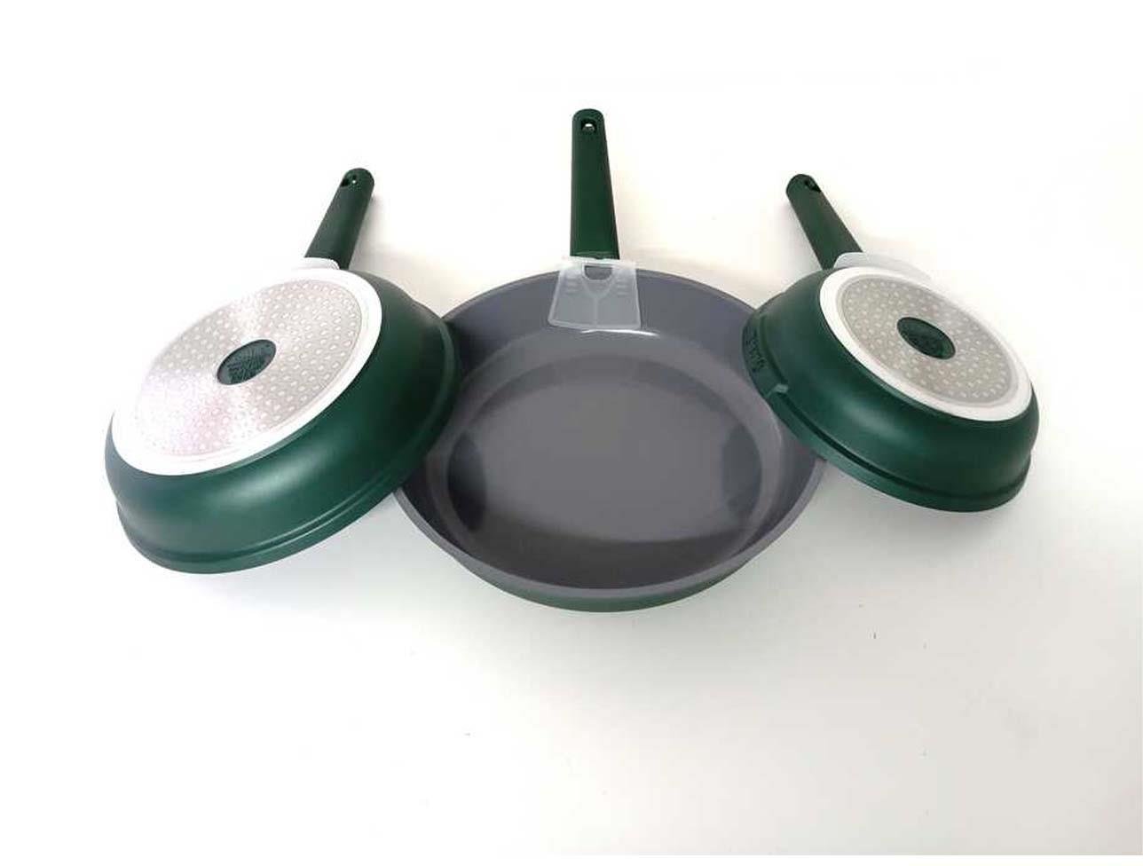 OMS 3 PCS NON STICK CERAMIC YEŞİL SET. 20-24-28 CM