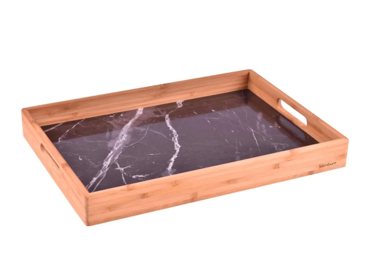 OMS MERMER DESENLİ TEPSİ SİYAH ORTA