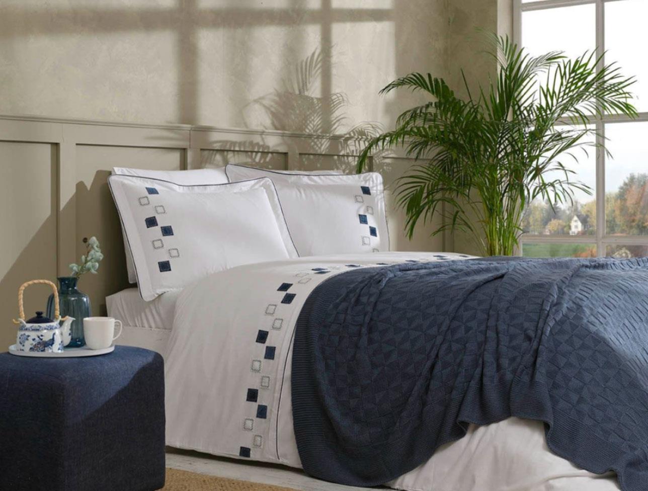 ÖZDİLEK GELİN SETİ TRİKO BATTANİYE CHESS İNDİGO