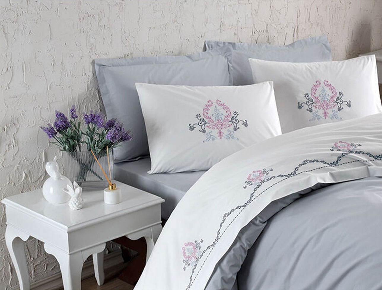 ÖZDİLEK NEV. TAKIMI AK ÇİFT KİŞİ BOUTIQUE DAMASK