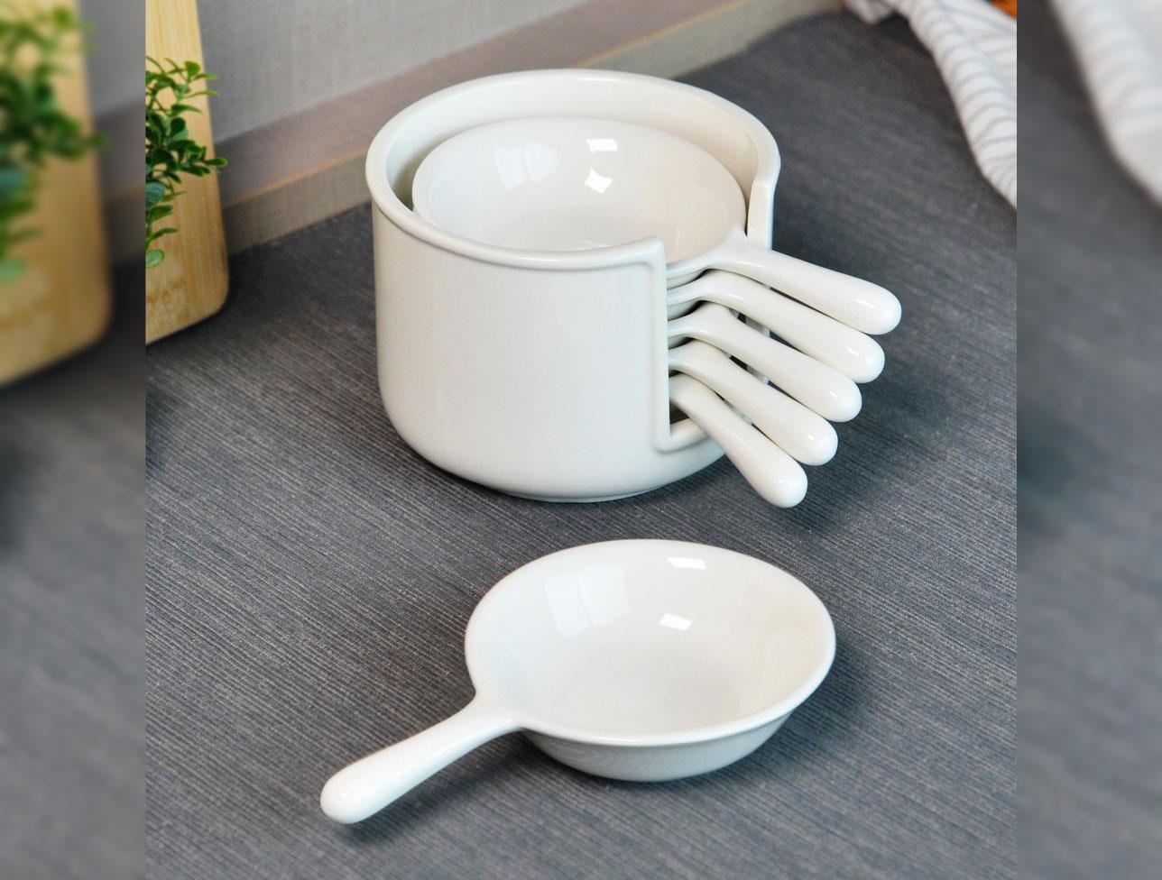 PAÇİ ELLA 6LI BEYAZ YUVARLAK PORSELEN SOSLUK