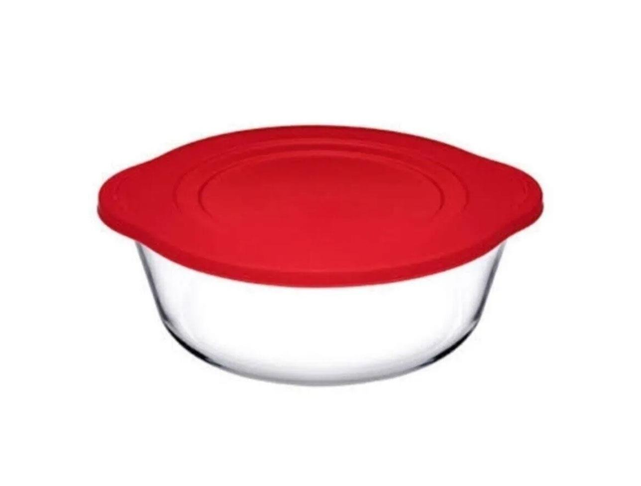 PAŞABAHÇE 59001 BORCAM YUVARLAK KIRMIZ KAPAKLI