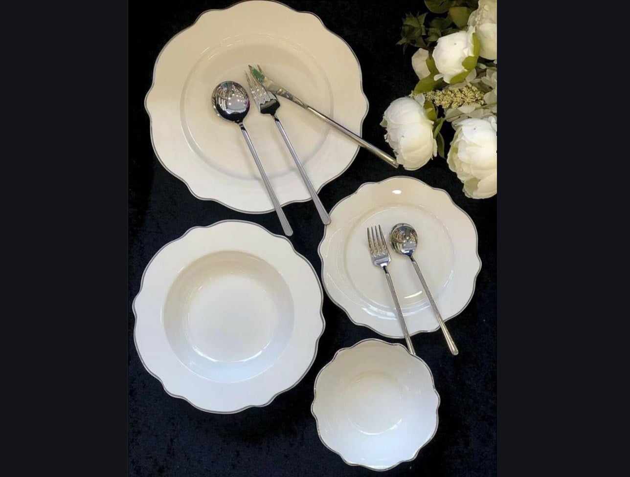 ROY KİNG SILVER KING BONE CHINA 24 PARÇA YEMEK TK