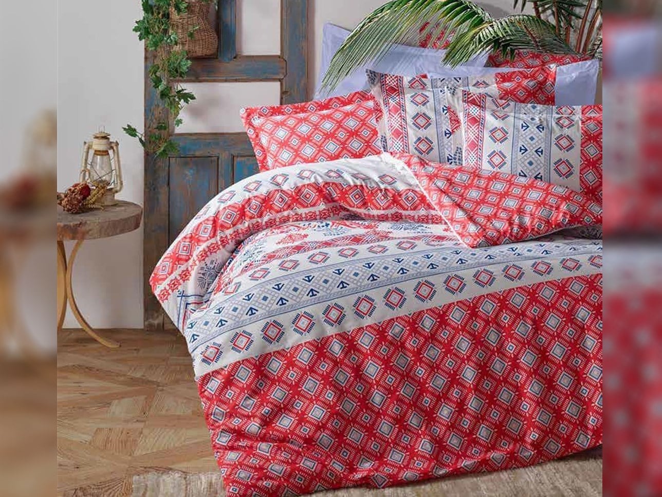 SOLEY RANFORCE NEV. TAK. ÇİFT KİŞ. ETHNIC-KIRMIZI