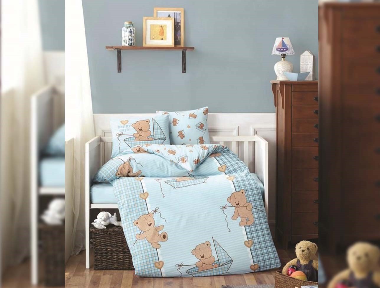 SOLEY TEDDY MAVİ BASKILI BEBEK BATTANİYESİ