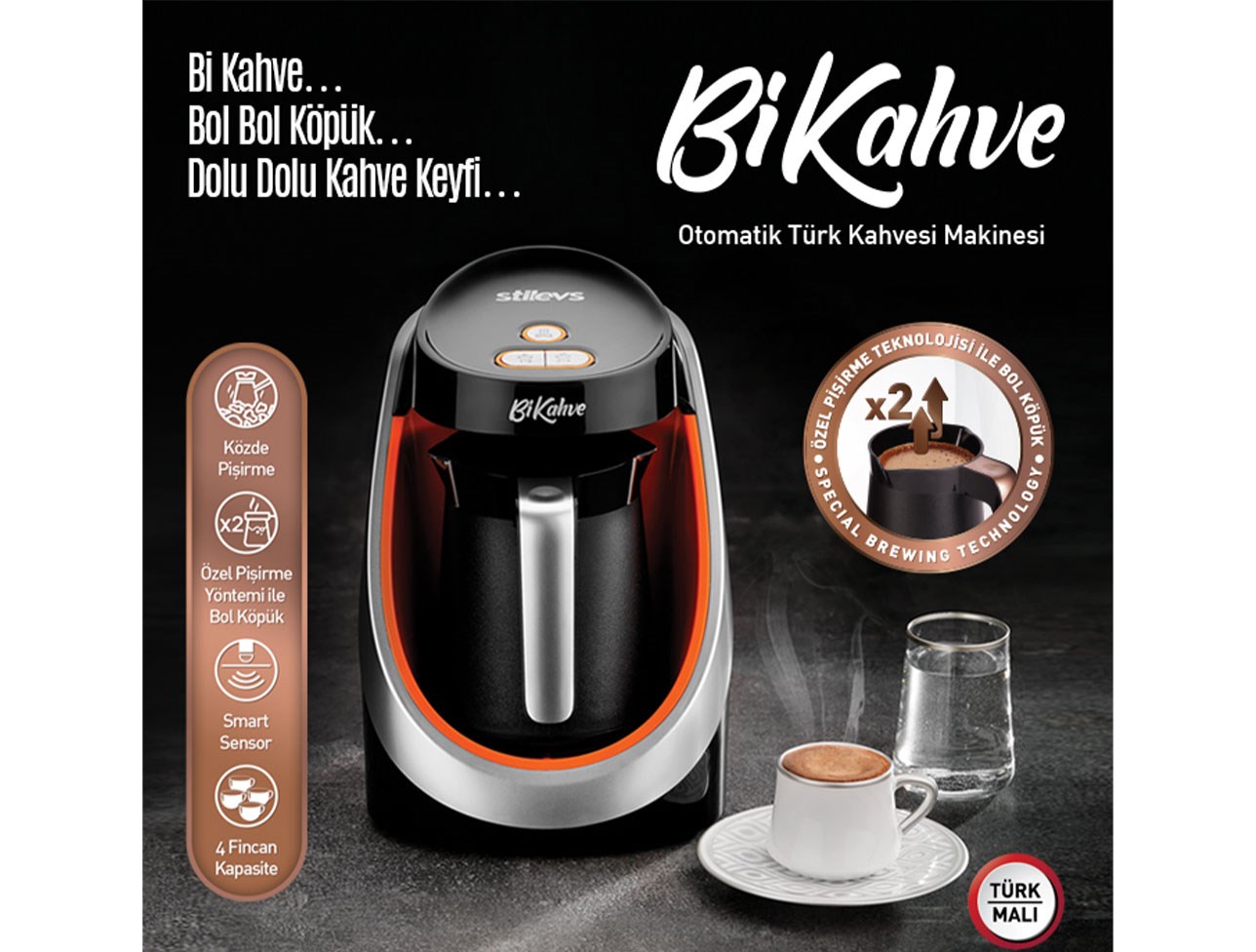 STİLEVS BİKAHVE TÜRK KAHVE MAKİNESİ MOR