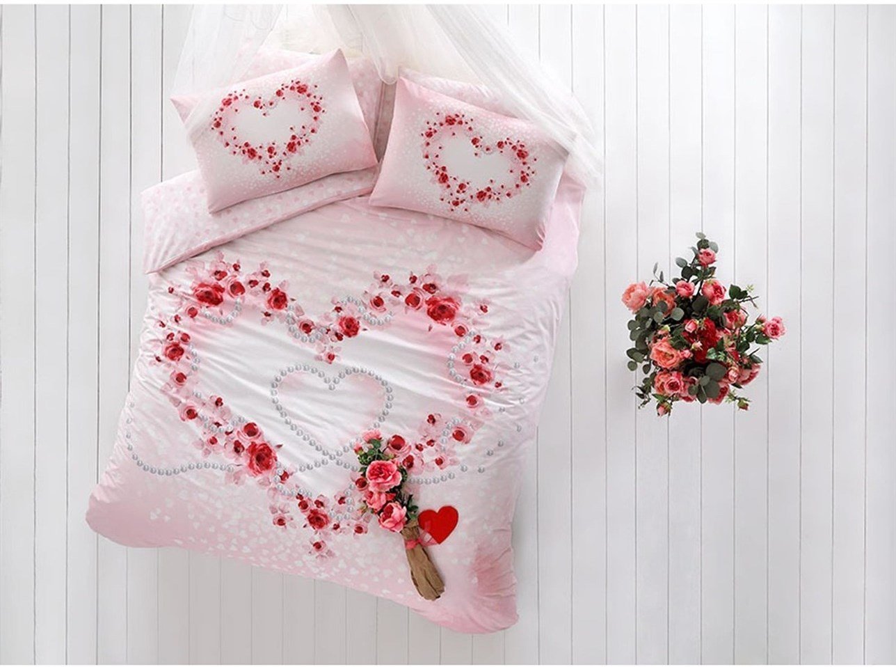 TAÇ RF NEVRESİM TAKIMI ÇİFT KİŞİ BEATİFULV01 PEMBE
